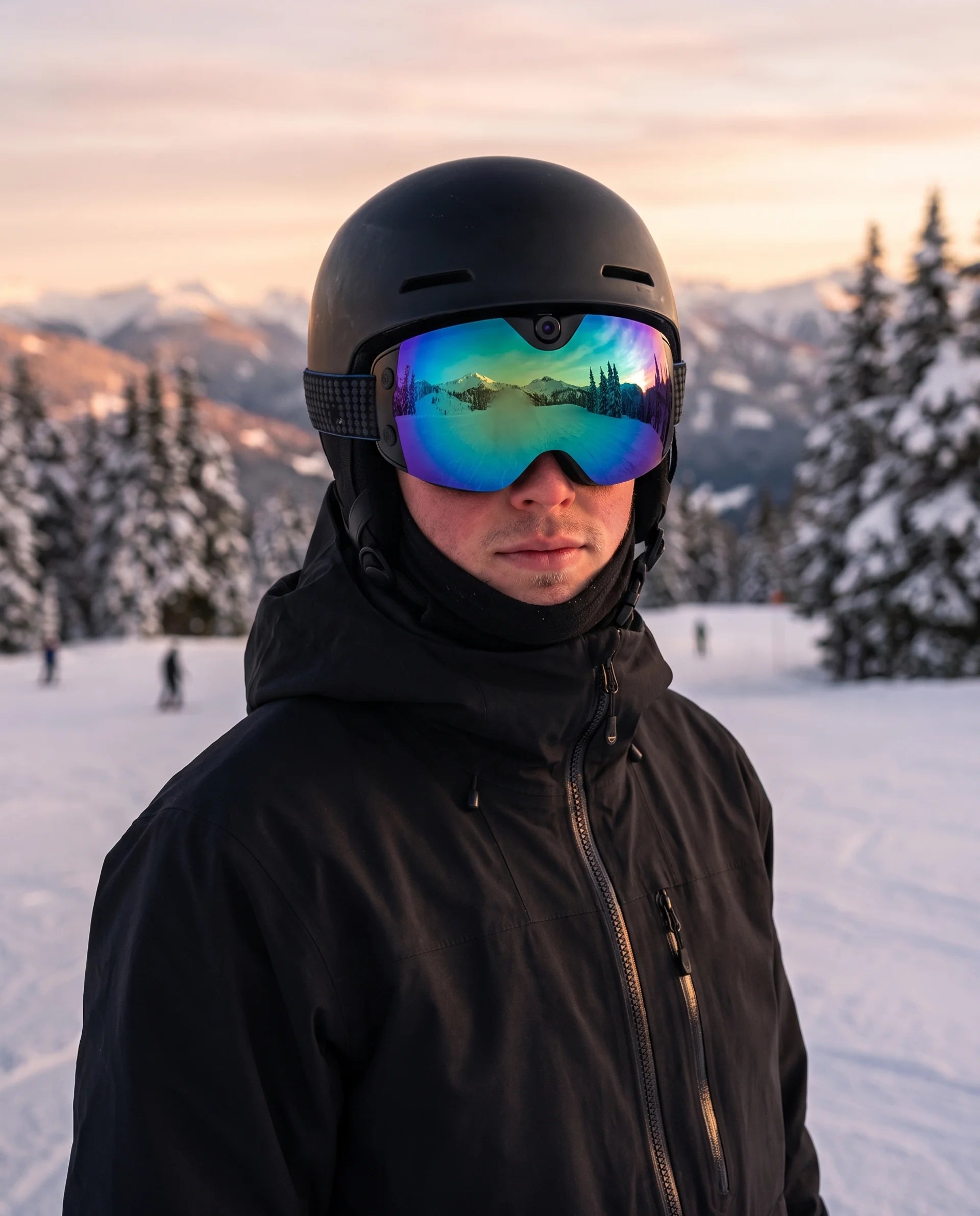 Eduardo Finez riding with SnowView goggles