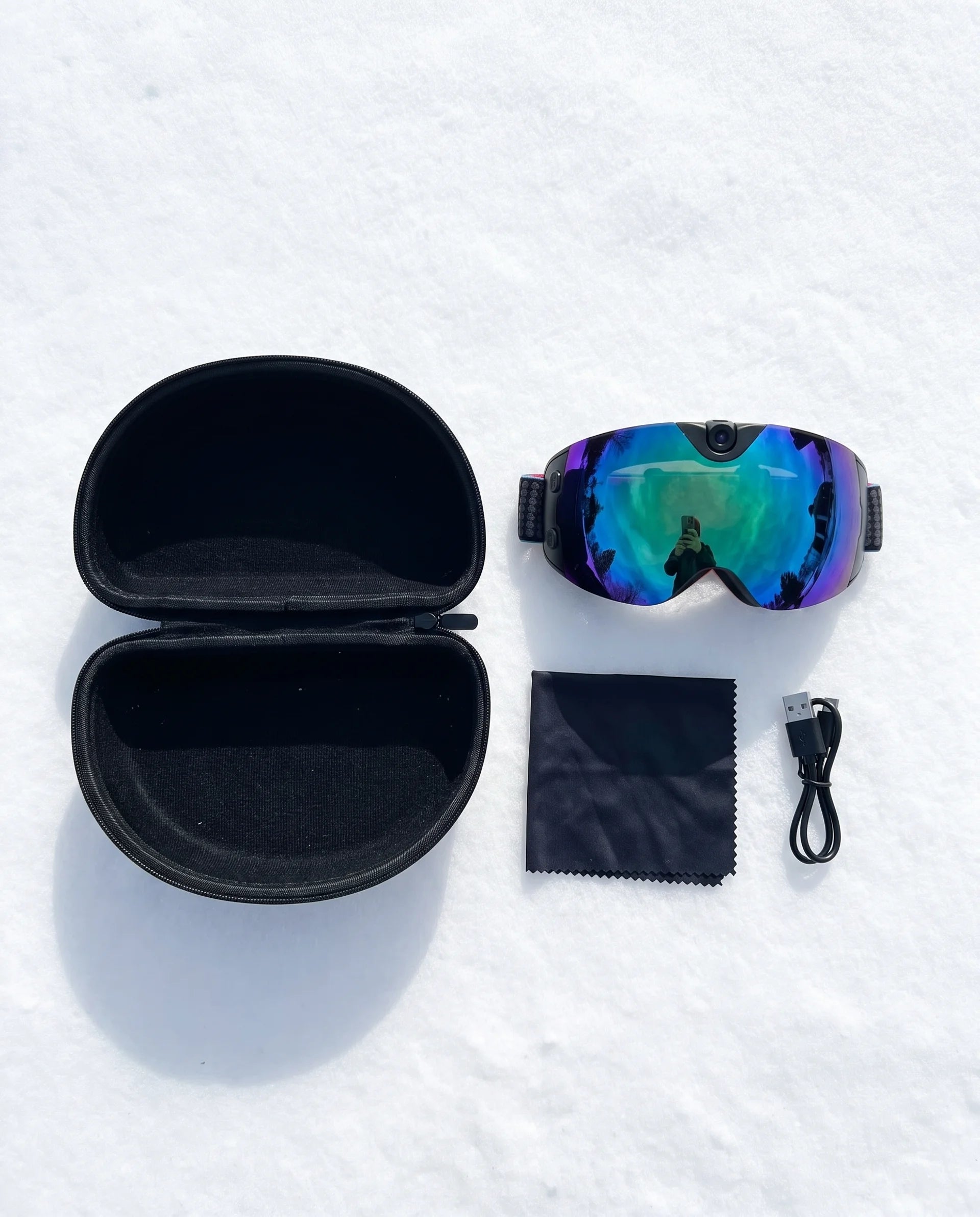 Jairo Perez riding with SnowView goggles